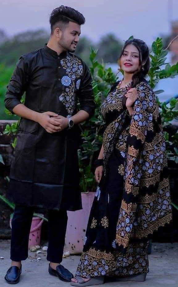 প্রিয়জনের সাথে মিলিয়ে ট্রেন্ডি শাড়ি-পাঞ্জাবি!